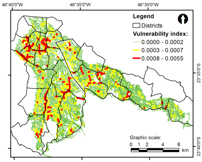 Flood risk map from hydrological and mobility data: A case study in São Paulo (Brazil)