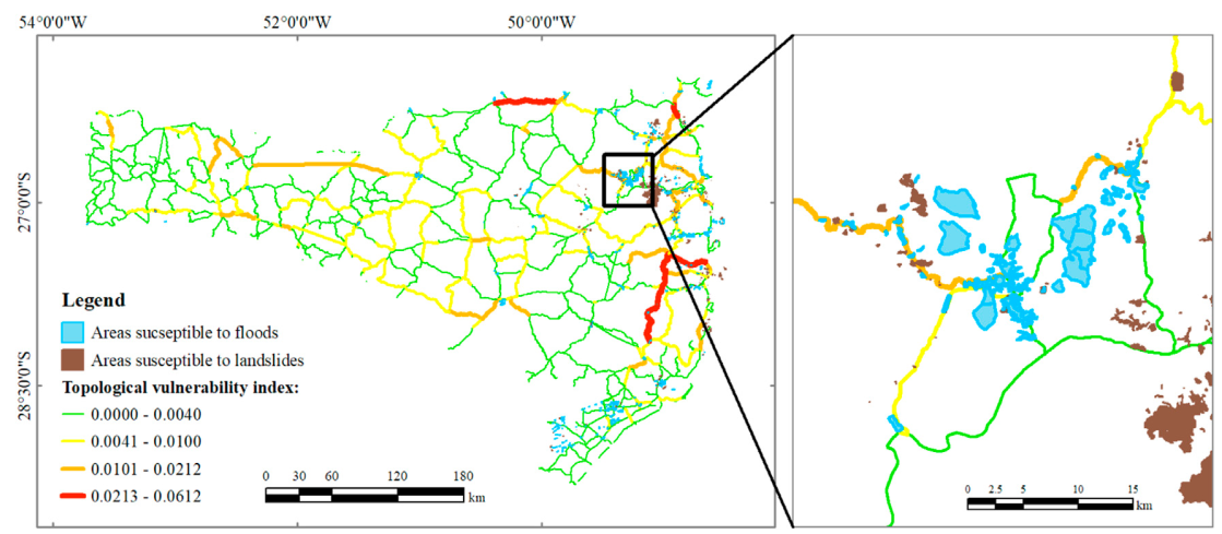 Vulnerability analysis in complex networks under a flood risk reduction point of view